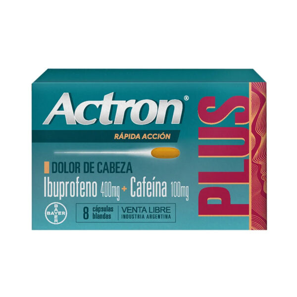 ACTRON PLUS IBUPROFENO 400MG + CAFEINA 100MG BLISTER 8U