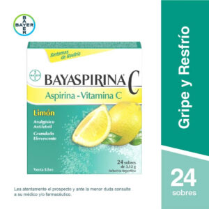 BAYASPIRINA C SOBRES EFERVECENTES ASPIRINA + VITAMINA C. Caja 24U
