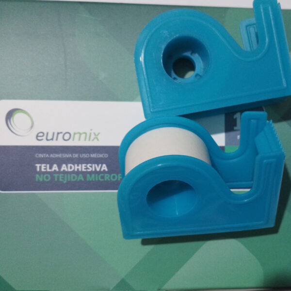 CINTA HIPOALERGENICA DE TELA MICROPOROSA 2,5MM ANCHO 9M LARGO EUROMIX C/DISPENSER