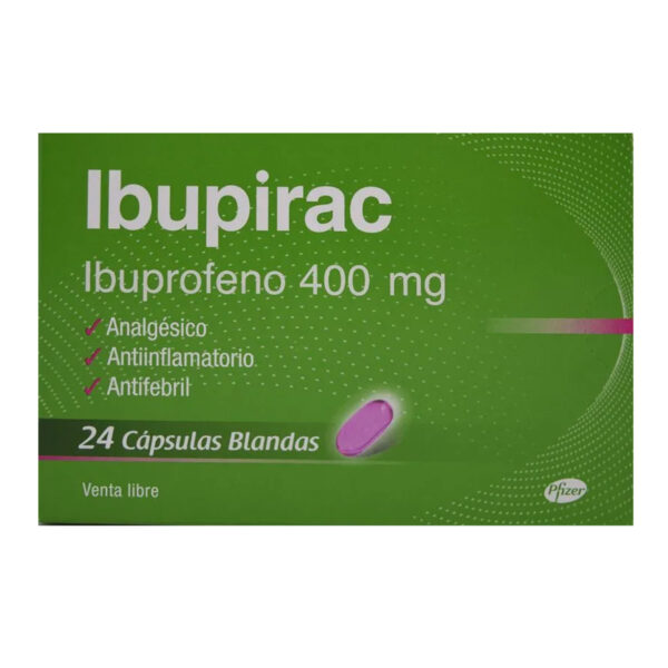 IBUPIRAC 400 CAPSULA BLANDA IBUPROFENO 400MG BLISTER 24U