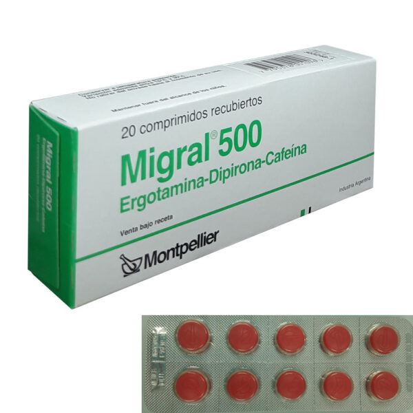 MIGRAL 500 ERGOTAMINA DIPIRONA CAFEINA BLISTER 20U