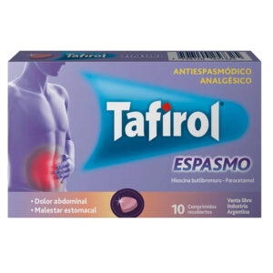 TAFIROL ESPASMO HIOSCINA BUTILTBROMURO 10MG Y PARACETAMOL 500MG TIRA 10U