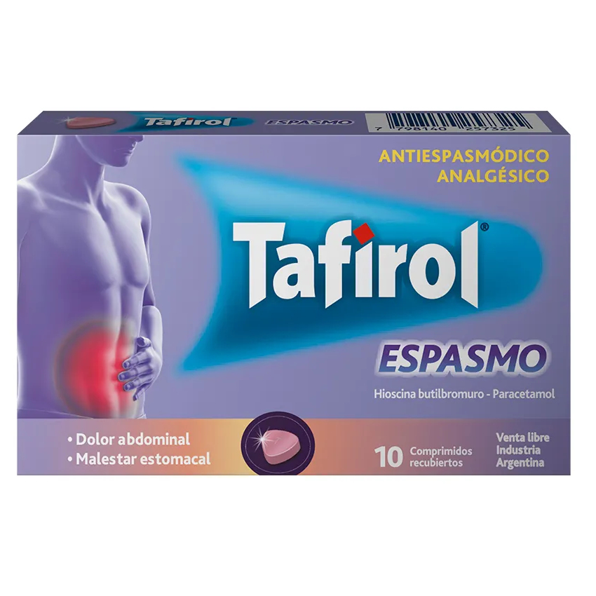 TAFIROL ESPASMO HIOSCINA BUTILTBROMURO 10MG Y PARACETAMOL 500MG TIRA 10U
