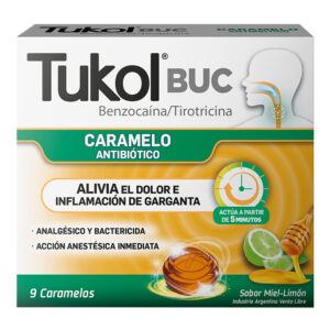 TUKOL BUC CARAMELOS ANTISEPTICOS DOLOR DE GARGANTA SABOR MIEL Y LIMON 9U