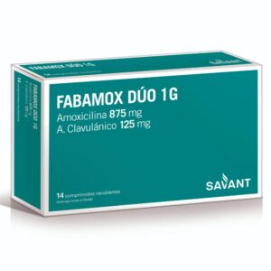 FABAMOX DUO 1G AMOXICILINA 875MG ACIDO CLAVULAMICO 125MG TABLETA 14U