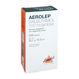 SALBUTAMOL 100MCG AEROLEP AEROSOL INHALADOR 250 DOSIS 15G