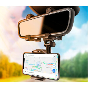 SOPORTE AUTO CELULAR PARA ESPEJO RETROVISOR HASTA 5 PULGADAS