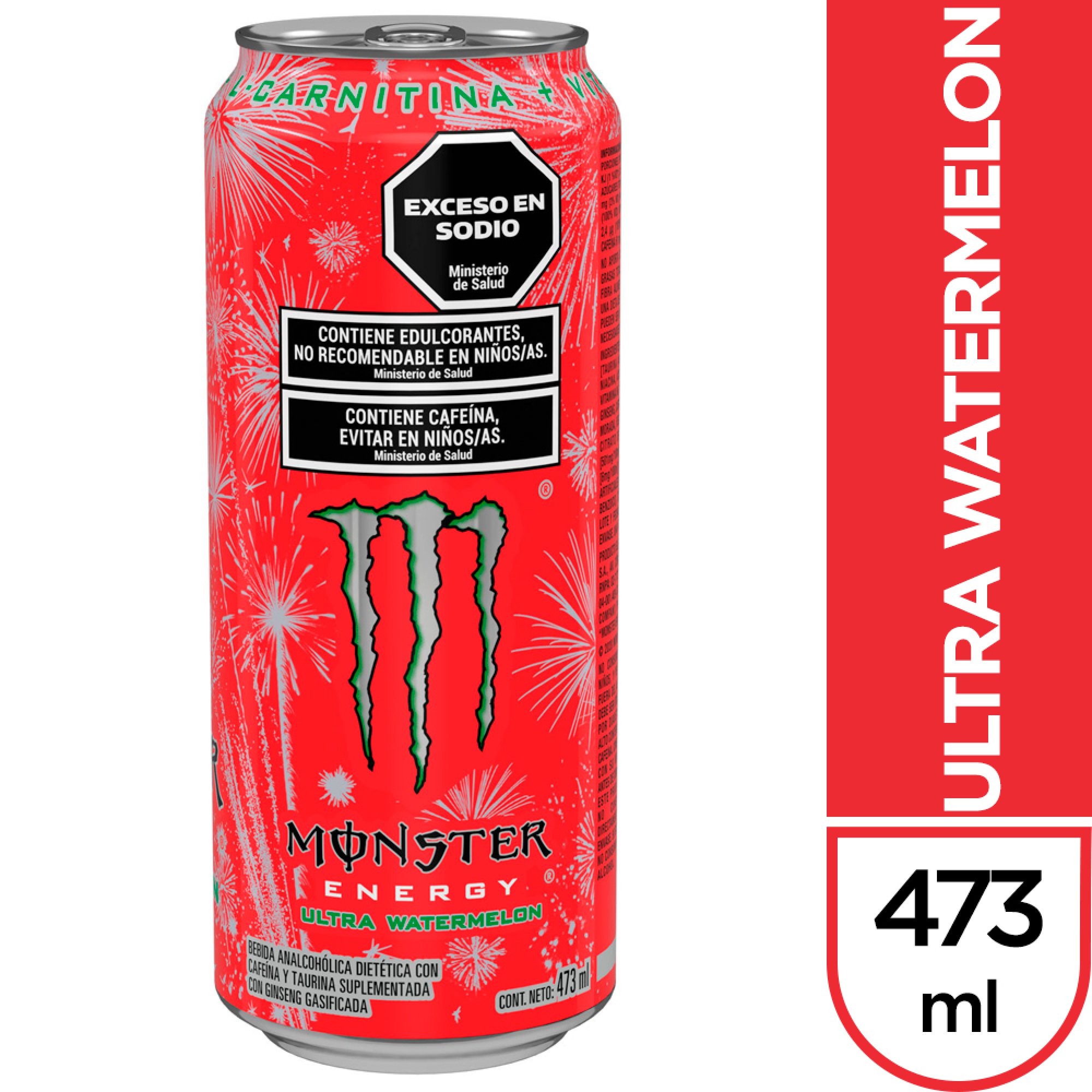 MONSTER ULTRA WATERMELON ROJO 473ML