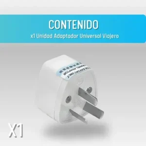 ADAPTADOR ENCHUFE VIAJERO SALIDA 2 PATAS PLANAS