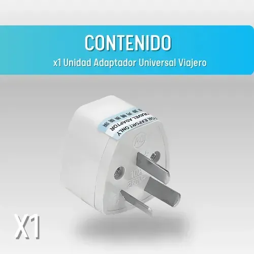 ADAPTADOR ENCHUFE VIAJERO SALIDA 2 PATAS PLANAS