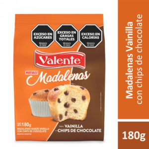 MAGDALENAS VALENTE CHIPS CHOCOLATE 180G 01/08/25