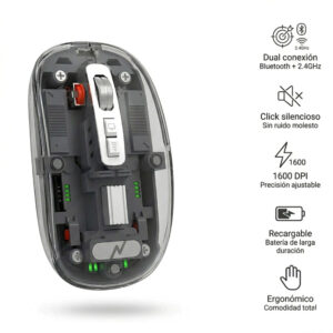 MOUSE INALAMBRICO RECARGABLE YELADAR RGB LED8 3200DPI