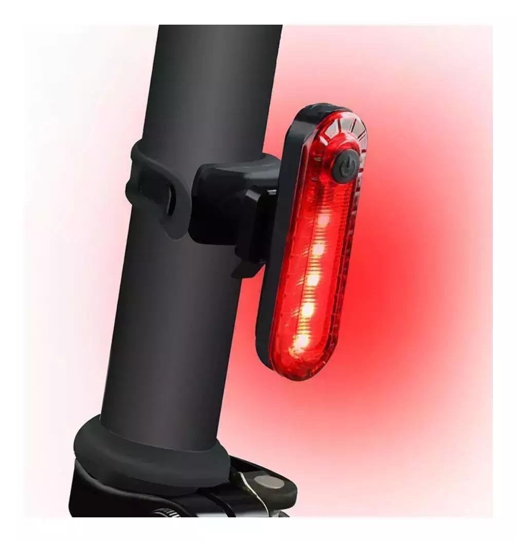 LUZ DE BICICLETA TRASERA RECARGABLE 50 LUMENS 4 MODOS ILUMINACION