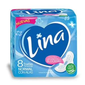 LINA TOALLAS FEMENINAS CON ALAS (AZUL) 8U