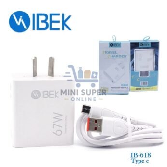 cargador sin cable ibek ib-618 67w usb-c 3.0