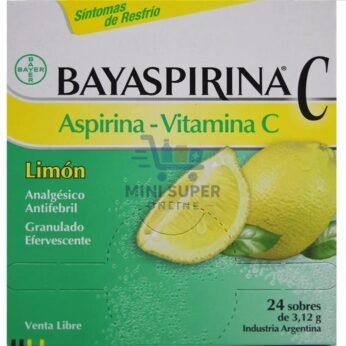 bayaspirina c sobres efervecentes aspirina + vitamina c. caja 24u