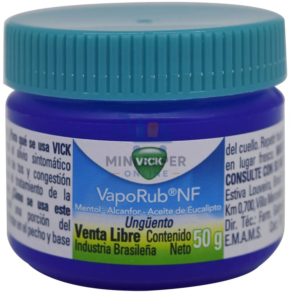 vick vaporub nf unguento de mentol alcanfor y eucalipto envase 50g