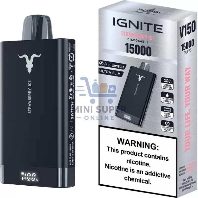 vaper ignite v150 strawberry ice 15000 puff