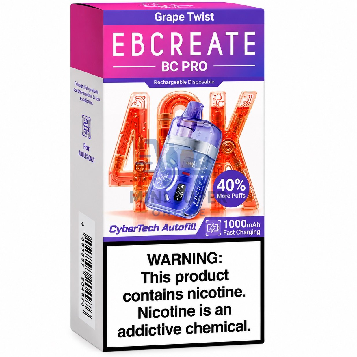 vape ebcreate bc pro 40000 puff grape twist